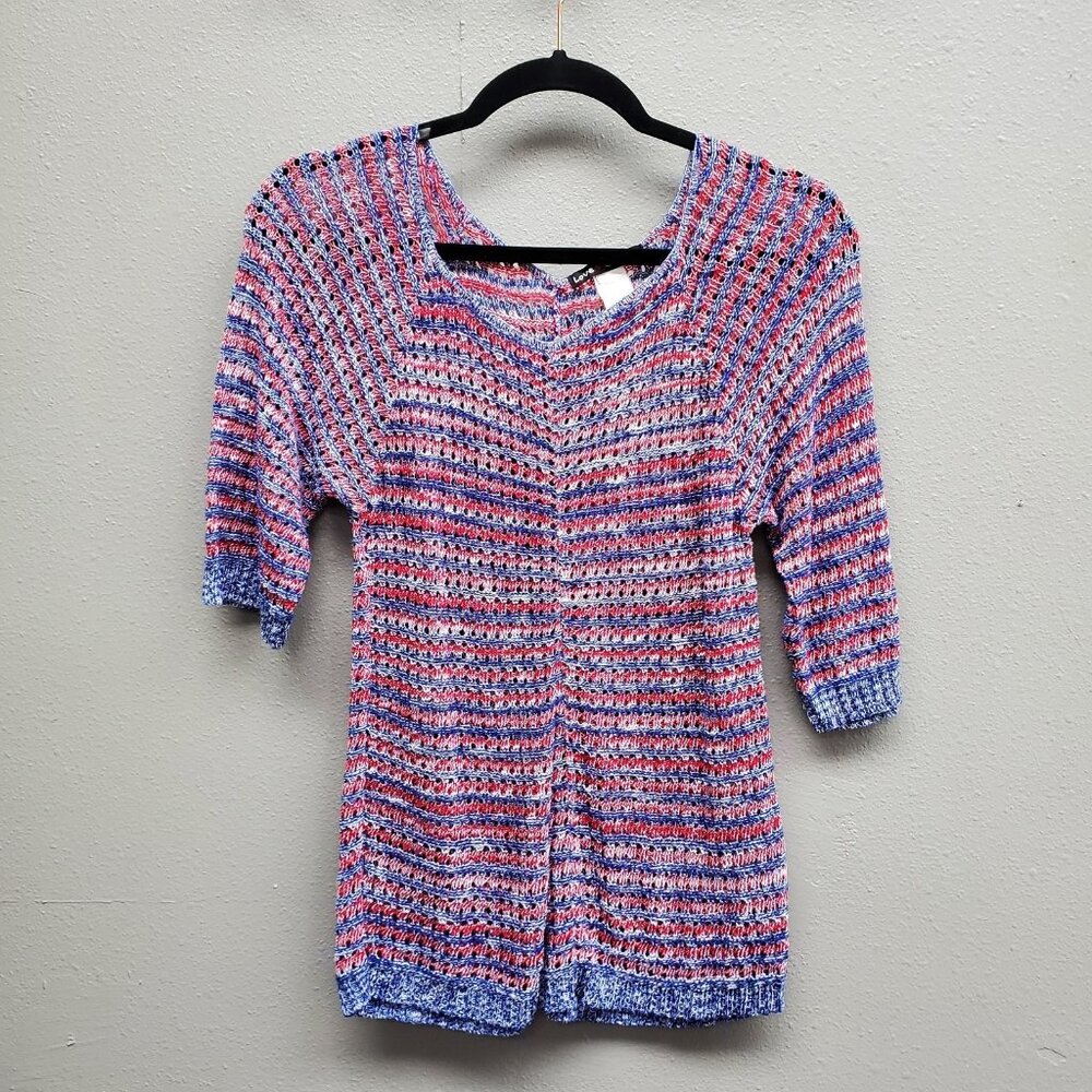 Love Chesley Sweater Womens Medium Knit Pullover Short Sleeve Summer Lightweight